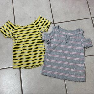 Justice Girls Kids Ribbed Stripe Blouses Top size 10.